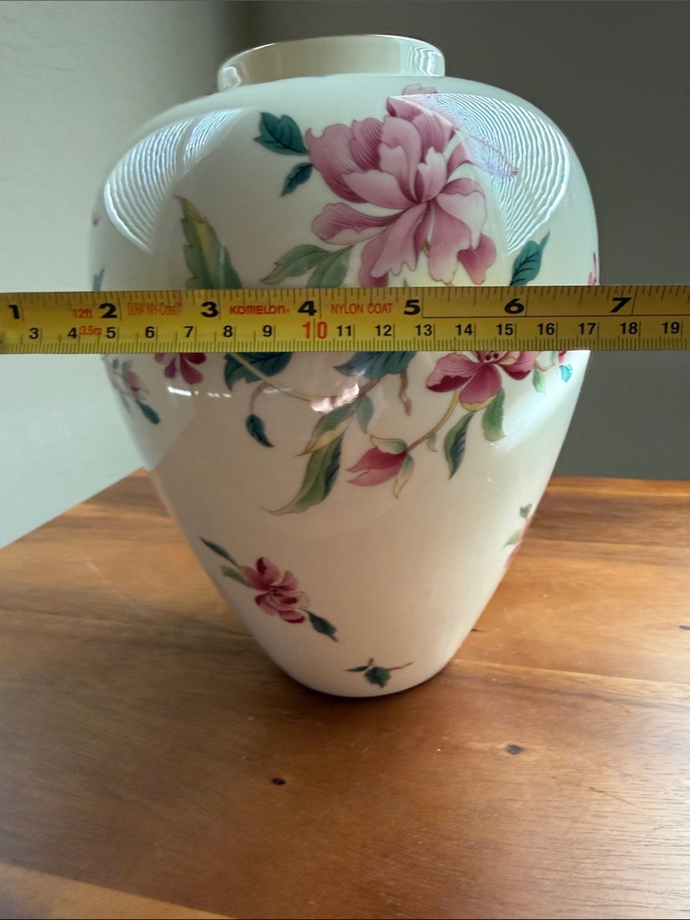 Lenox Barrington Collection 9.5" Floral Porcelain Vase in Cream, Pink and Green - Picture 13 of 13